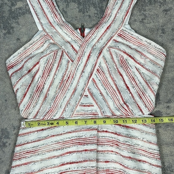 W118 by Walter Baker Mini Dress Tweed Candy Stripe Side Cut Out Sleeveless Sz M - Picture 10 of 12